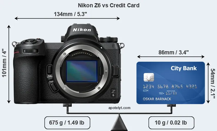 Nikon Z6 vs credit card front