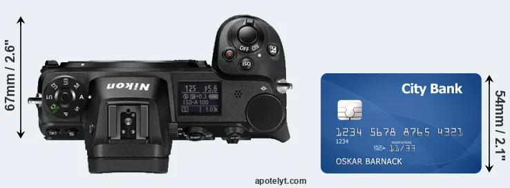 Z6 versus credit card top view