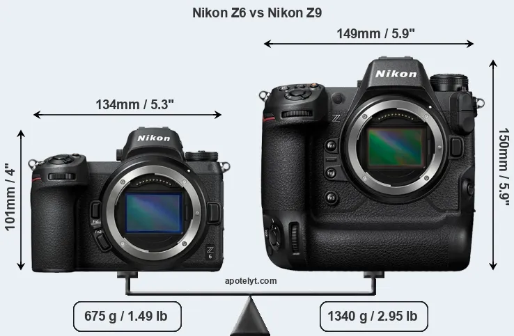 Size Nikon Z6 vs Nikon Z9