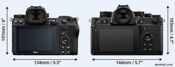 Comparison Z6 or Zf rear