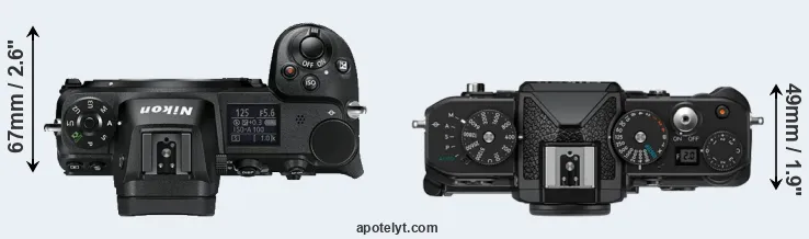 Compare Z6 versus Zf top
