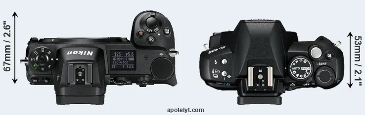 Compare Z6 versus E-420 top