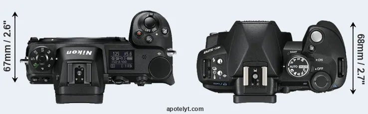 Compare Z6 versus E-520 top