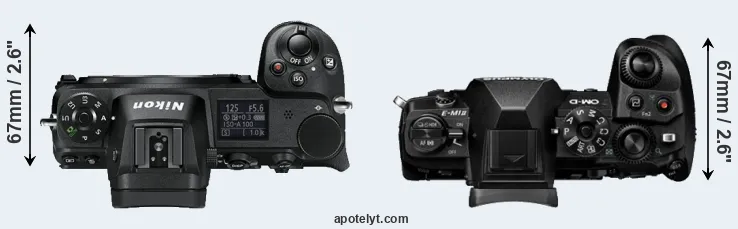 Compare Z6 versus E-M1 II top