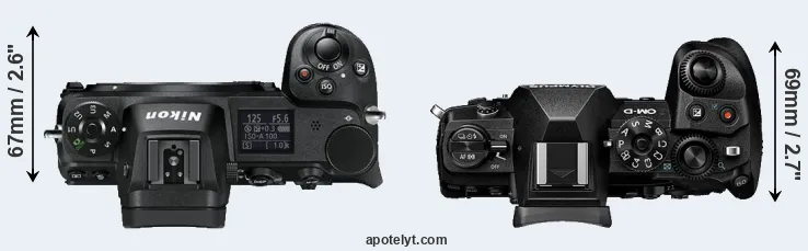Compare Z6 versus E-M1 III top