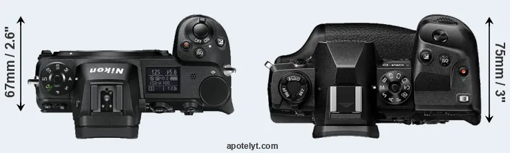 Compare Z6 versus E-M1X top