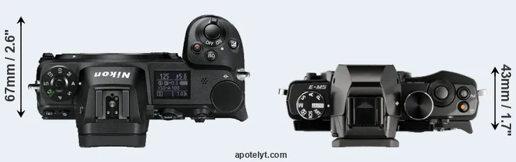 Compare Z6 versus E-M5 top