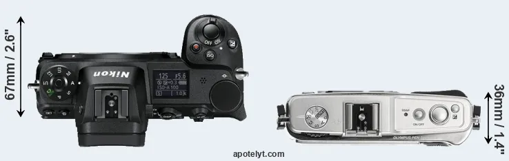 Compare Z6 versus E-P1 top