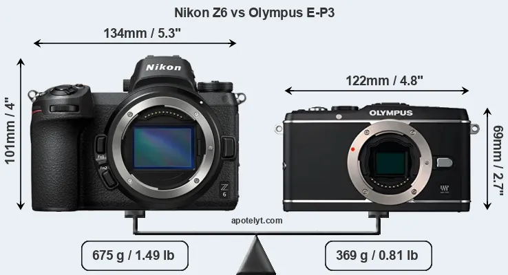 Size Nikon Z6 vs Olympus E-P3