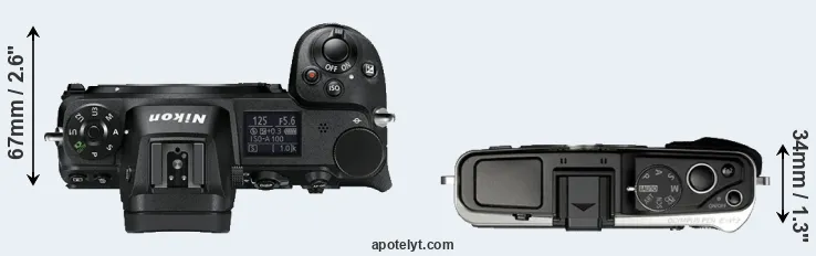 Compare Z6 versus E-P3 top