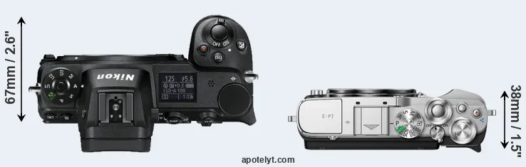 Compare Z6 versus E-P7 top