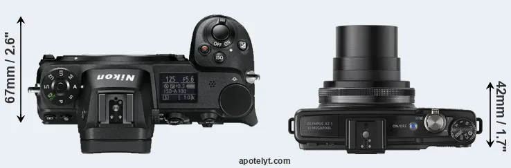 Compare Z6 versus XZ-1 top