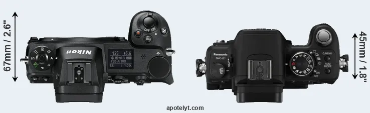 Compare Z6 versus G1 top