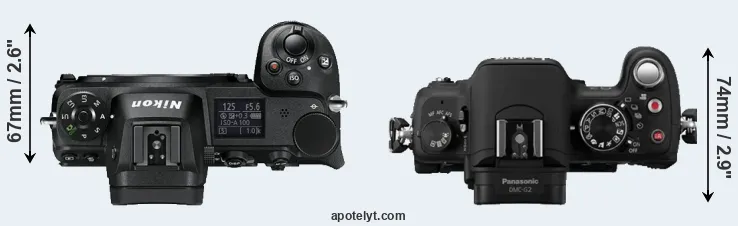 Compare Z6 versus G2 top