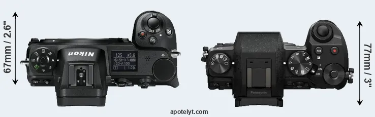 Compare Z6 versus G7 top