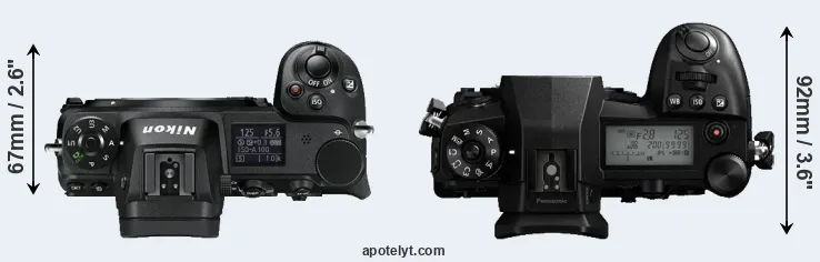 Compare Z6 versus G9 top