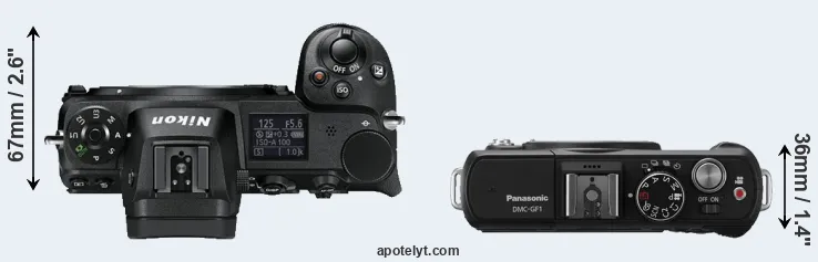 Compare Z6 versus GF1 top