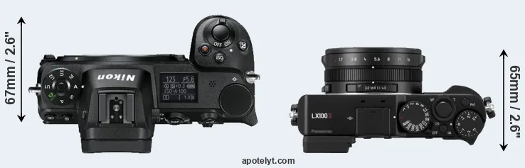 Compare Z6 versus LX100 II top