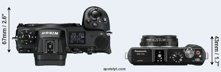 Compare Z6 versus LX5 top