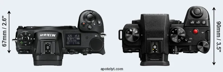 Compare Z6 versus S5 II top