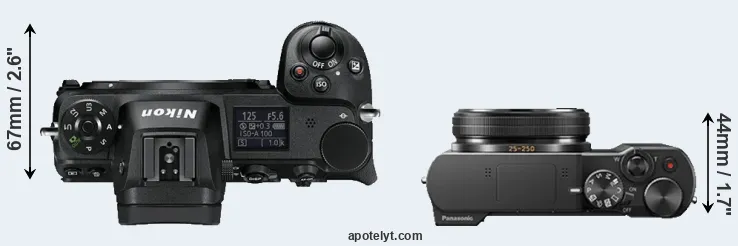 Compare Z6 versus TZ100 top
