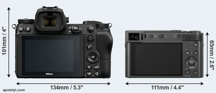 Comparison Z6 or TZ200 rear