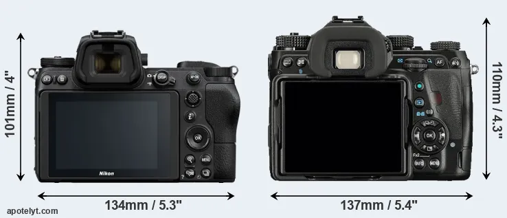 Comparison Z6 or K-1 rear
