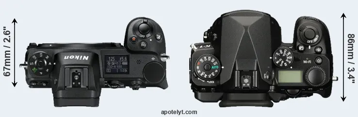 Compare Z6 versus K-1 top
