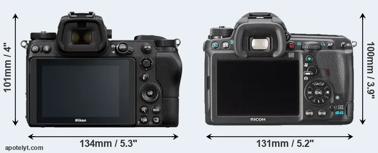 Comparison Z6 or K-3 rear