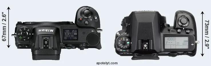 Compare Z6 versus K-5 II top