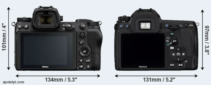 Comparison Z6 or K-5 rear