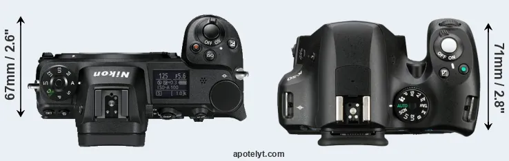 Compare Z6 versus K-50 top