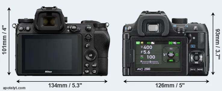 Comparison Z6 or K-70 rear