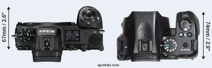 Compare Z6 versus K-70 top