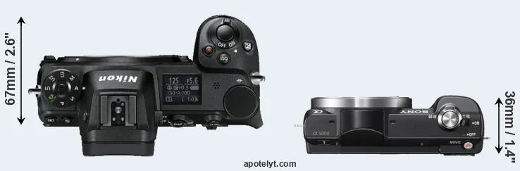 Compare Z6 versus A5000 top
