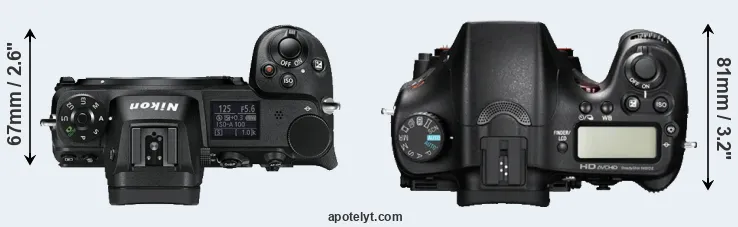 Compare Z6 versus A77 top
