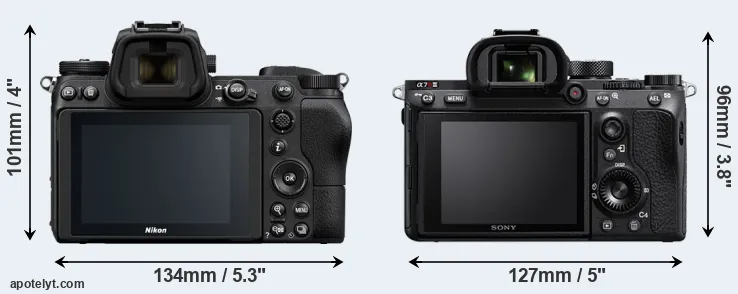 Comparison Z6 or A7R III rear