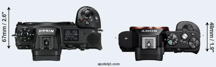 Compare Z6 versus A7R top