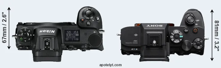 Compare Z6 versus A7S III top