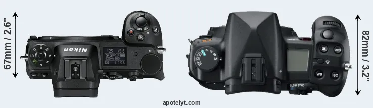 Compare Z6 versus A850 top