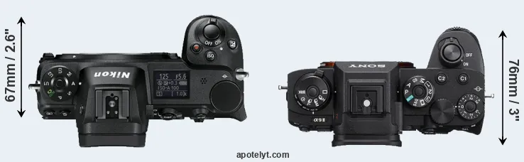 Compare Z6 versus A9 II top