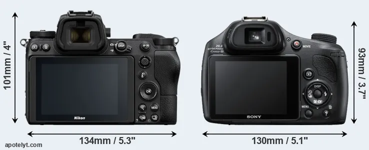 Comparison Z6 or HX400V rear