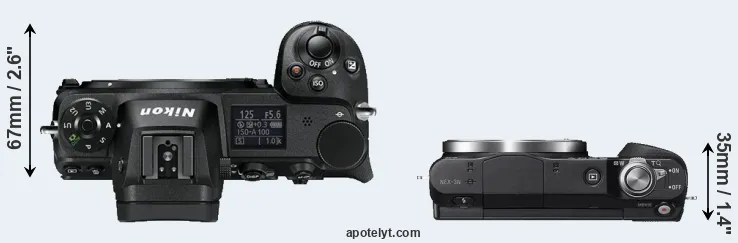 Compare Z6 versus NEX-3N top