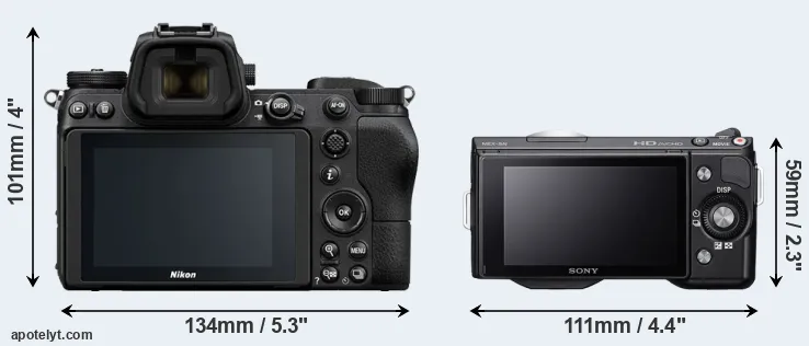 Comparison Z6 or NEX-5N rear