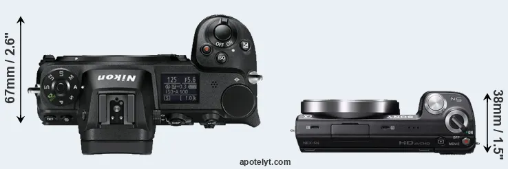 Compare Z6 versus NEX-5N top
