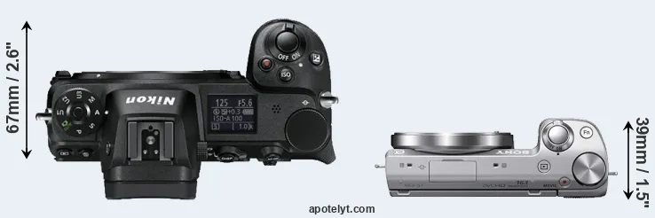 Compare Z6 versus NEX-5T top