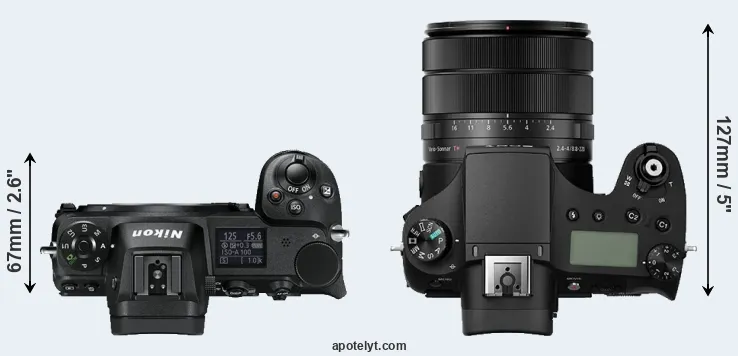 Compare Z6 versus RX10 III top