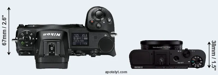 Compare Z6 versus RX100 II top