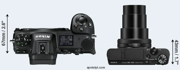 Compare Z6 versus RX100 VI top