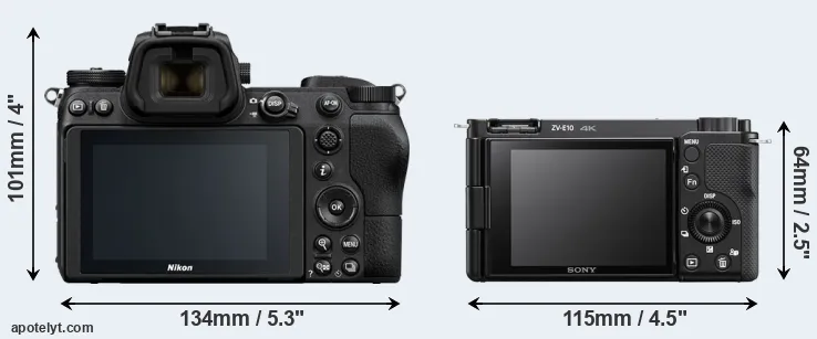 Comparison Z6 or ZV-E10 rear